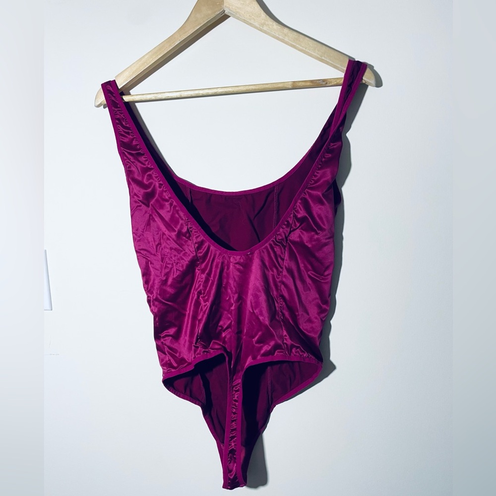 Free People Vibrant Pink Top. bodysuit satin - Picture 4 of 7